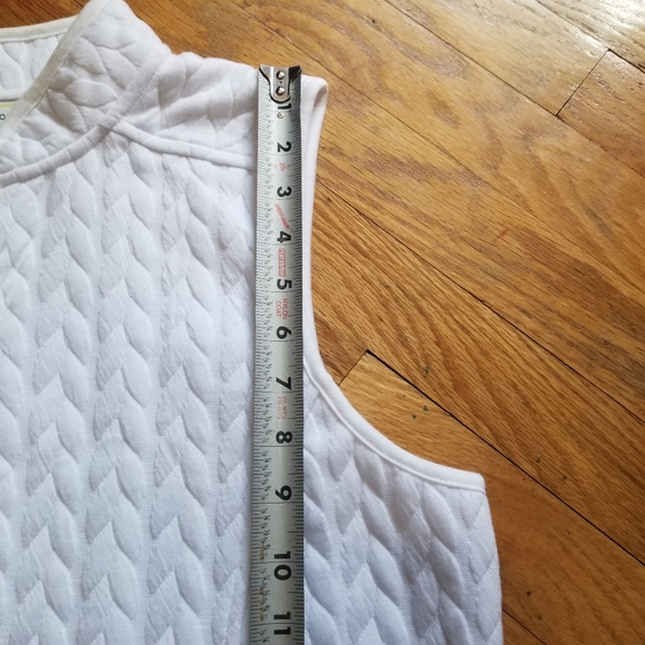 Liz Claiborne Weekend Womens Med White Quilted Jacquard Full Zip Vest w/… - Picture 10 of 12